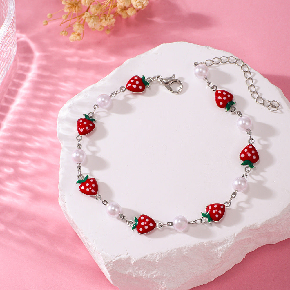 Erdbeer Charm Armband Brehn