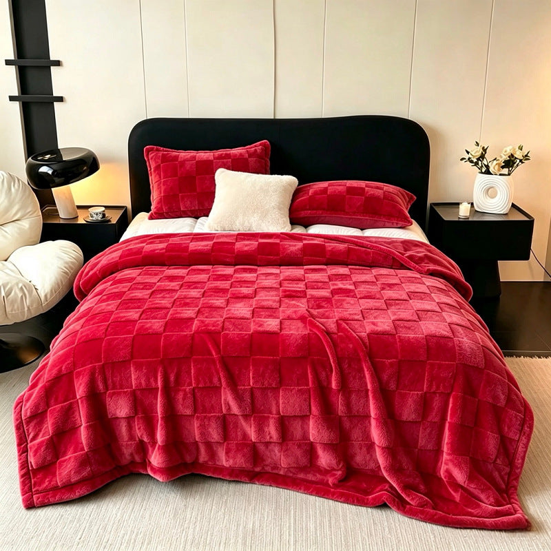Strukturiert Patchwork Fleece Decke Brehn