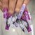 Halloween-Themen Lange Press-On Nägel mit Spinnen- und Tropfen-Design Brehn