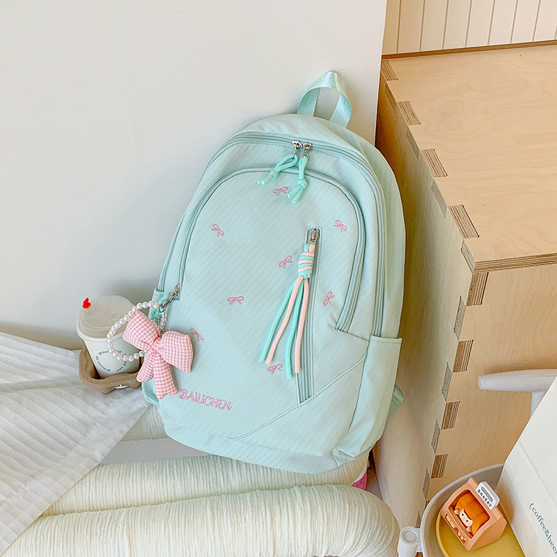 Stylische Bestickte Schleifenakzent Freizeit-Rucksack Brehn