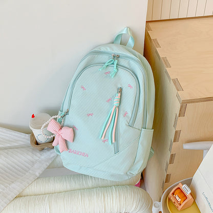 Stylische Bestickte Schleifenakzent Freizeit-Rucksack Brehn