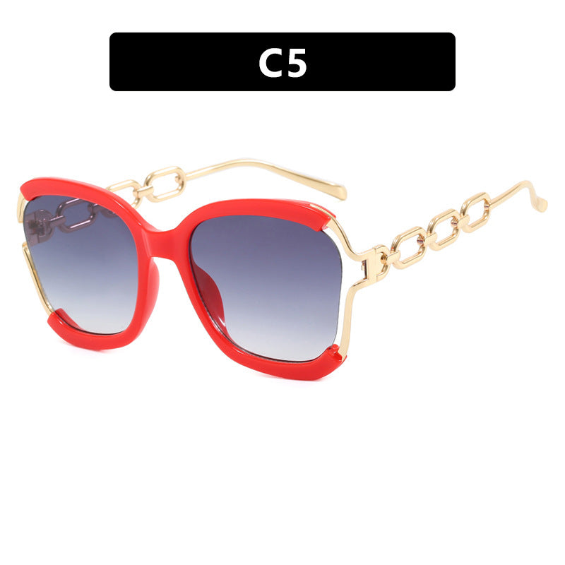 Damen modische Sonnenbrille mit goldenen Kettendetails Brehn