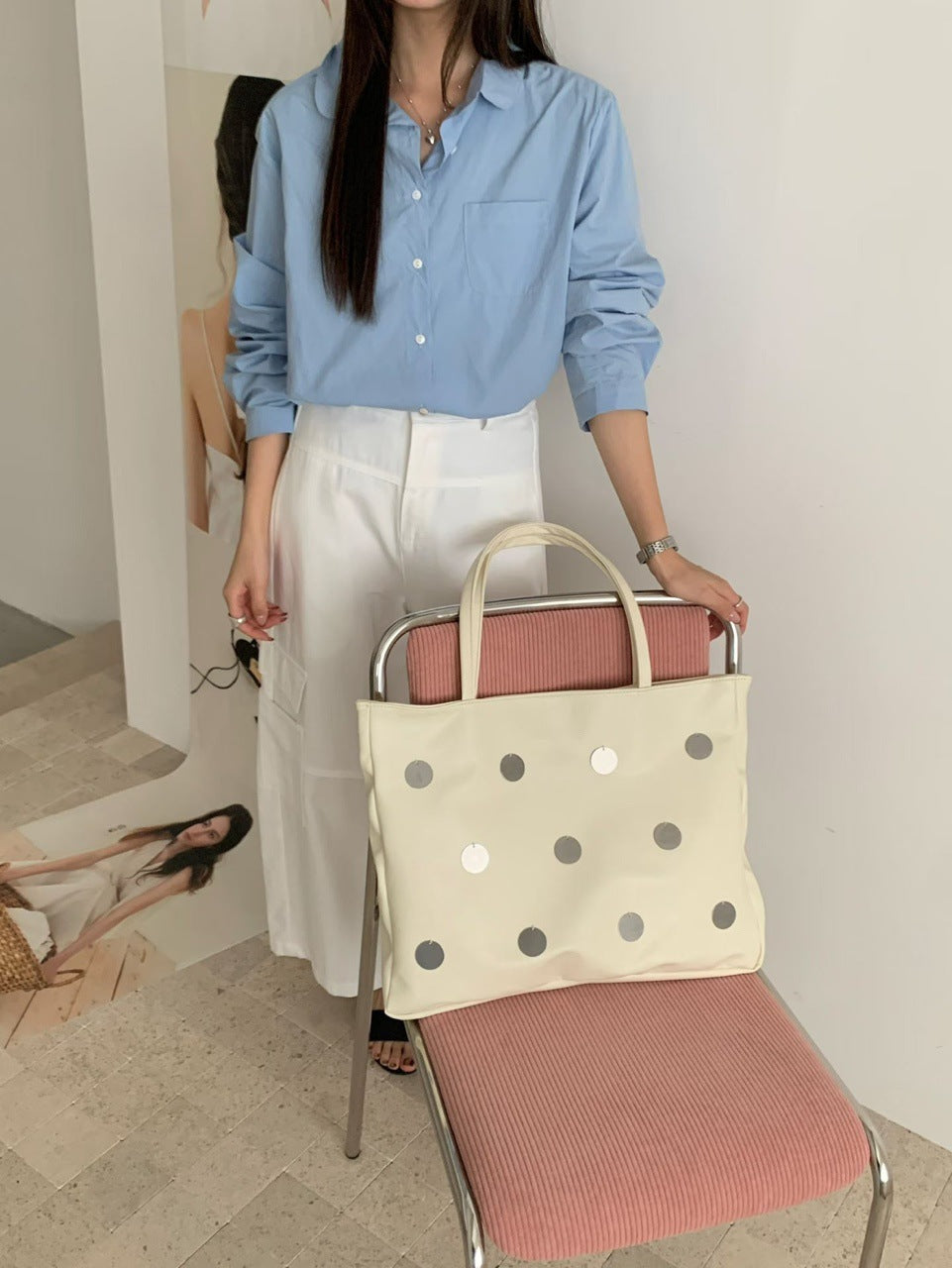 Dekorativer Polka-Dot-Shopper