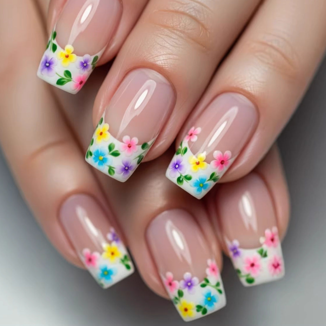 Kunstnägel mit Floralen Applikationen Brehn
