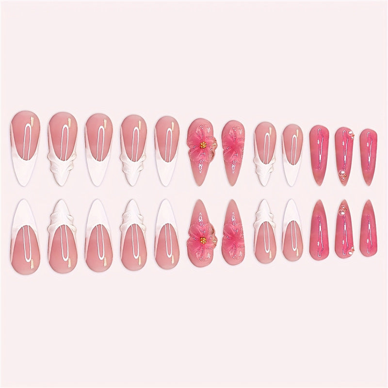 Floral 3D Press-On Nagelkunst Brehn
