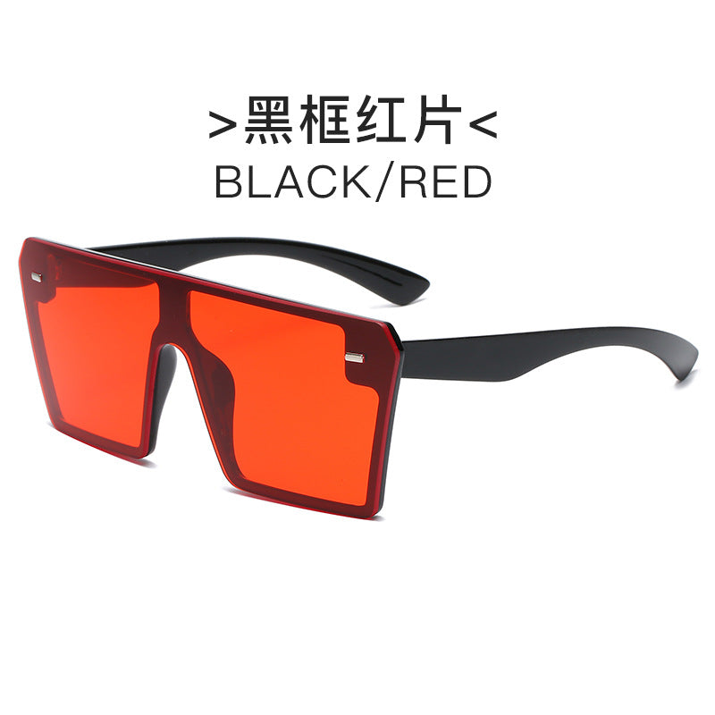 Damen futuristische Sonnenbrille mit übergroßem rechteckigem Rahmen Brehn