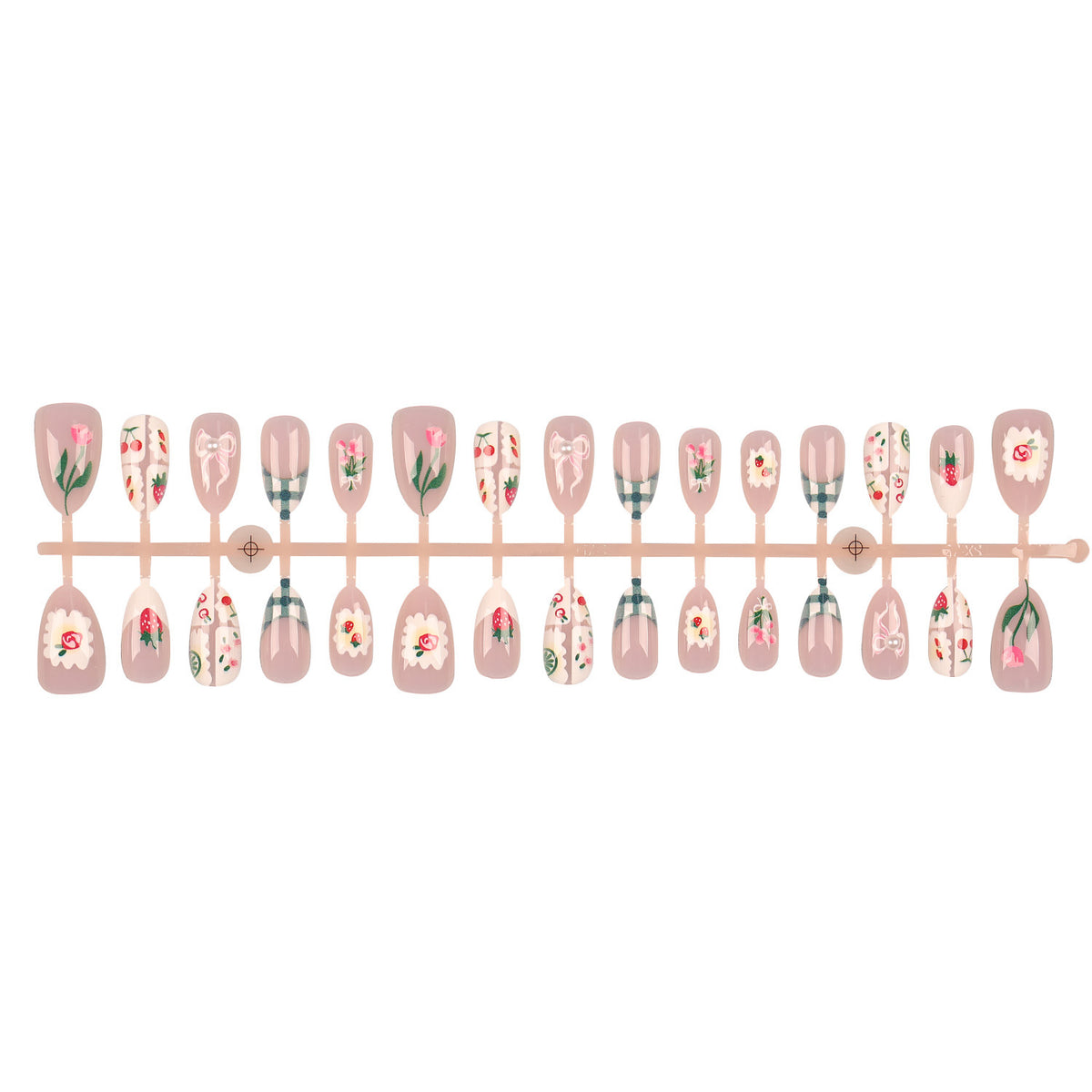 Floral Print Press-On Nail Art Set