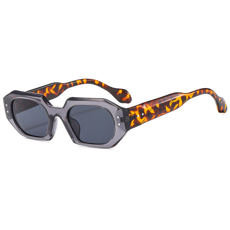 Damen Polierte Sonnenbrille im modernen Oktagon-Design Brehn