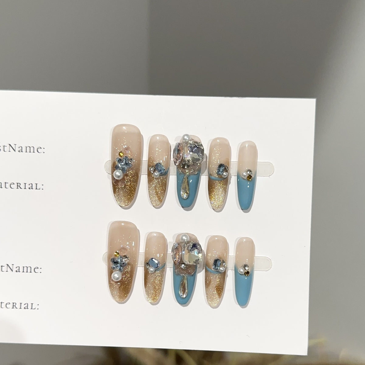 Glamourös Dekorative Press-On Nagelset