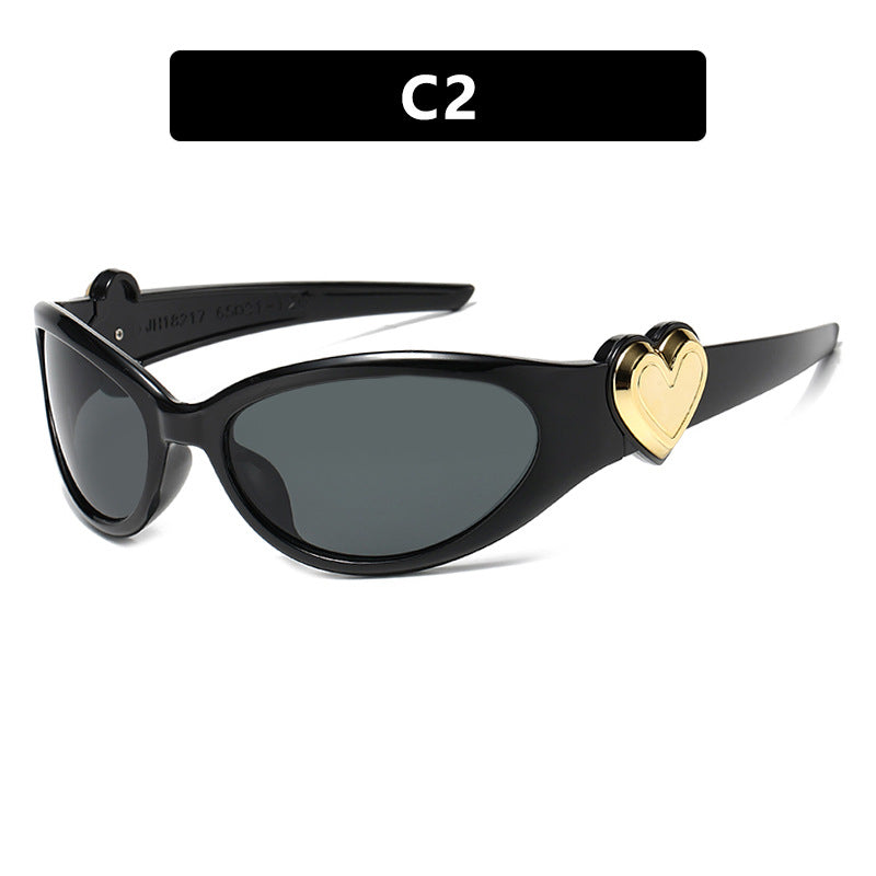 Damen modische Sonnenbrille mit herzförmigem Detail Brehn