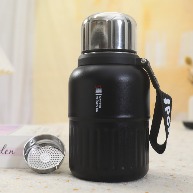 Damen Isolierflasche mit herausnehmbarem Teesieb und Tragegurt Brehn