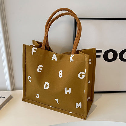 Alphabet Druck Canvas Tragetasche