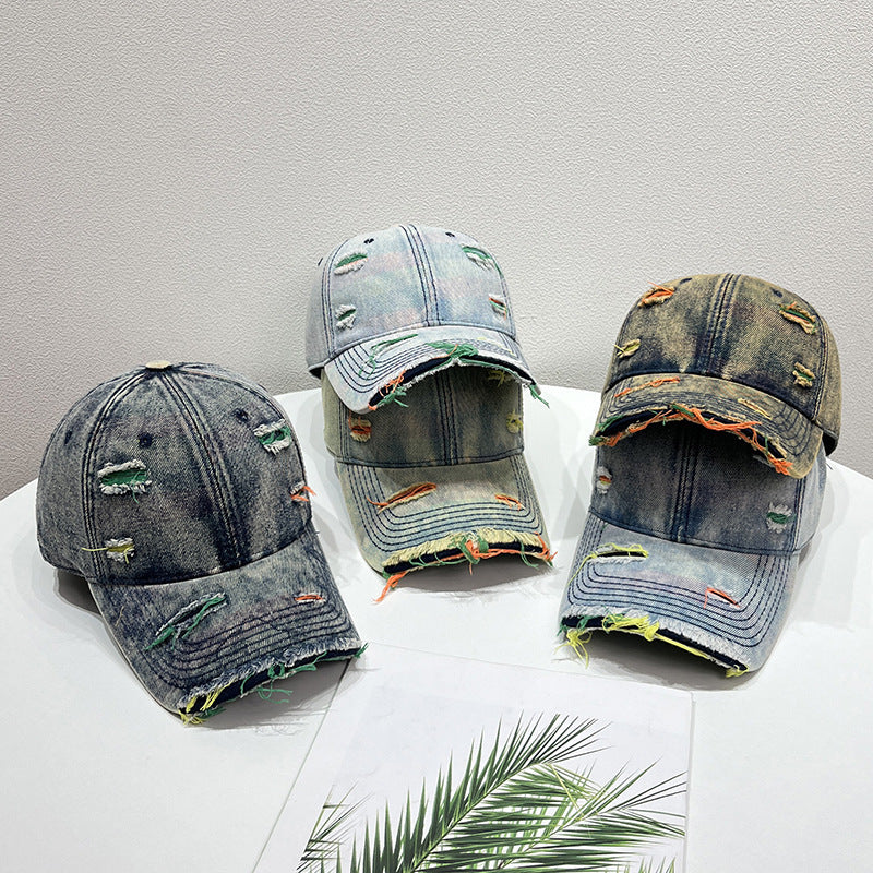 Damen Zerrissene Denim Baseball Cap Brehn 1784084142
