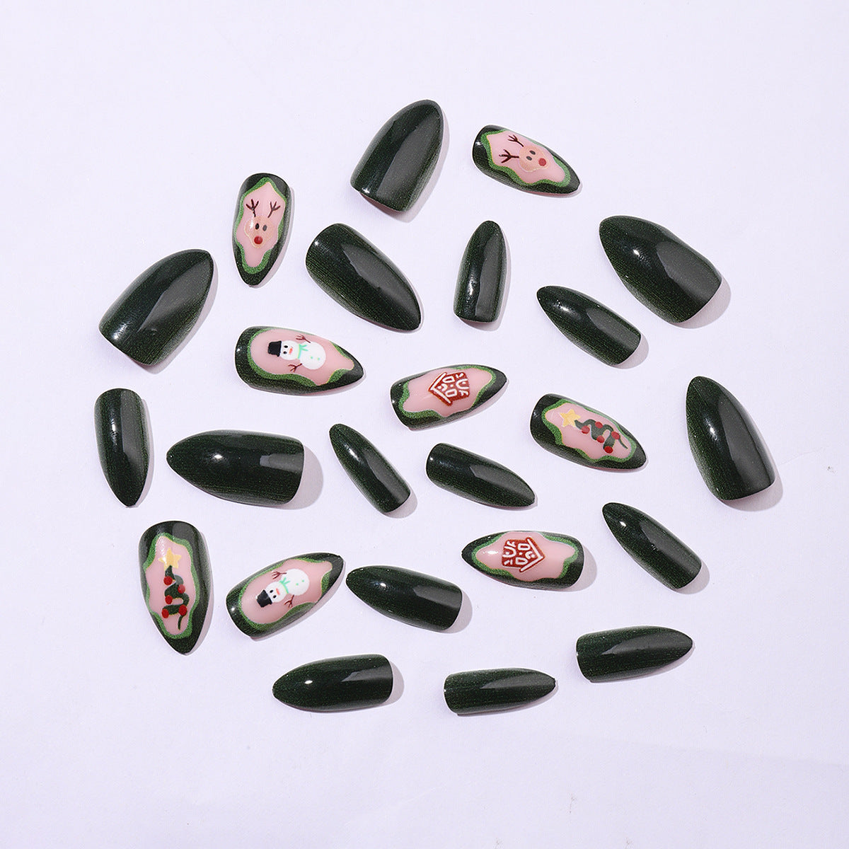 Kreatives Kunstnagelset mit festlichen Weihnachtsmotiven und Glanz Brehn