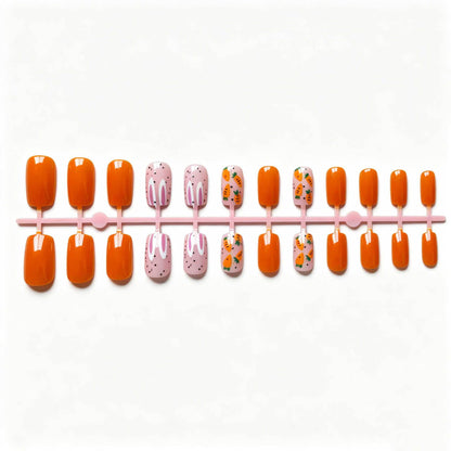 Kreatives Karotten-Themen-Nagelkunst-Set