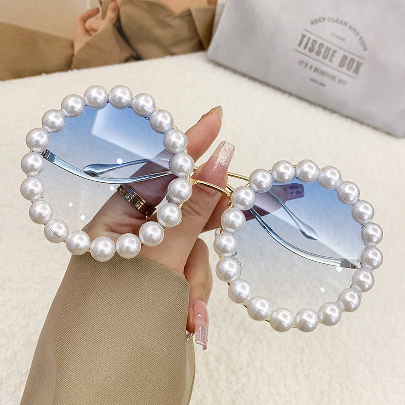 Damen elegante oversized Sonnenbrille mit stilvollem transparentem Rahmen Brehn