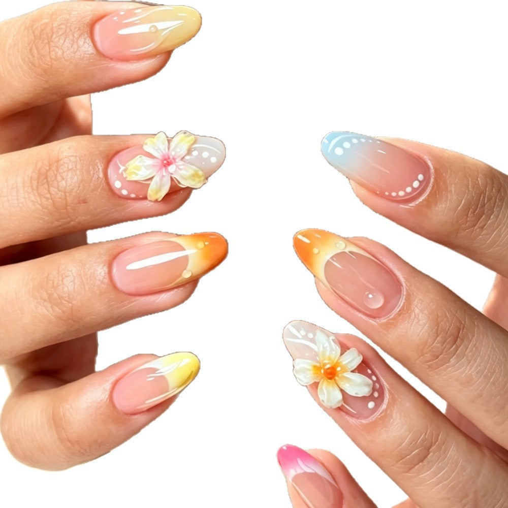 Floral- und Ombre-Press-On-Nagelkunst-Set Brehn