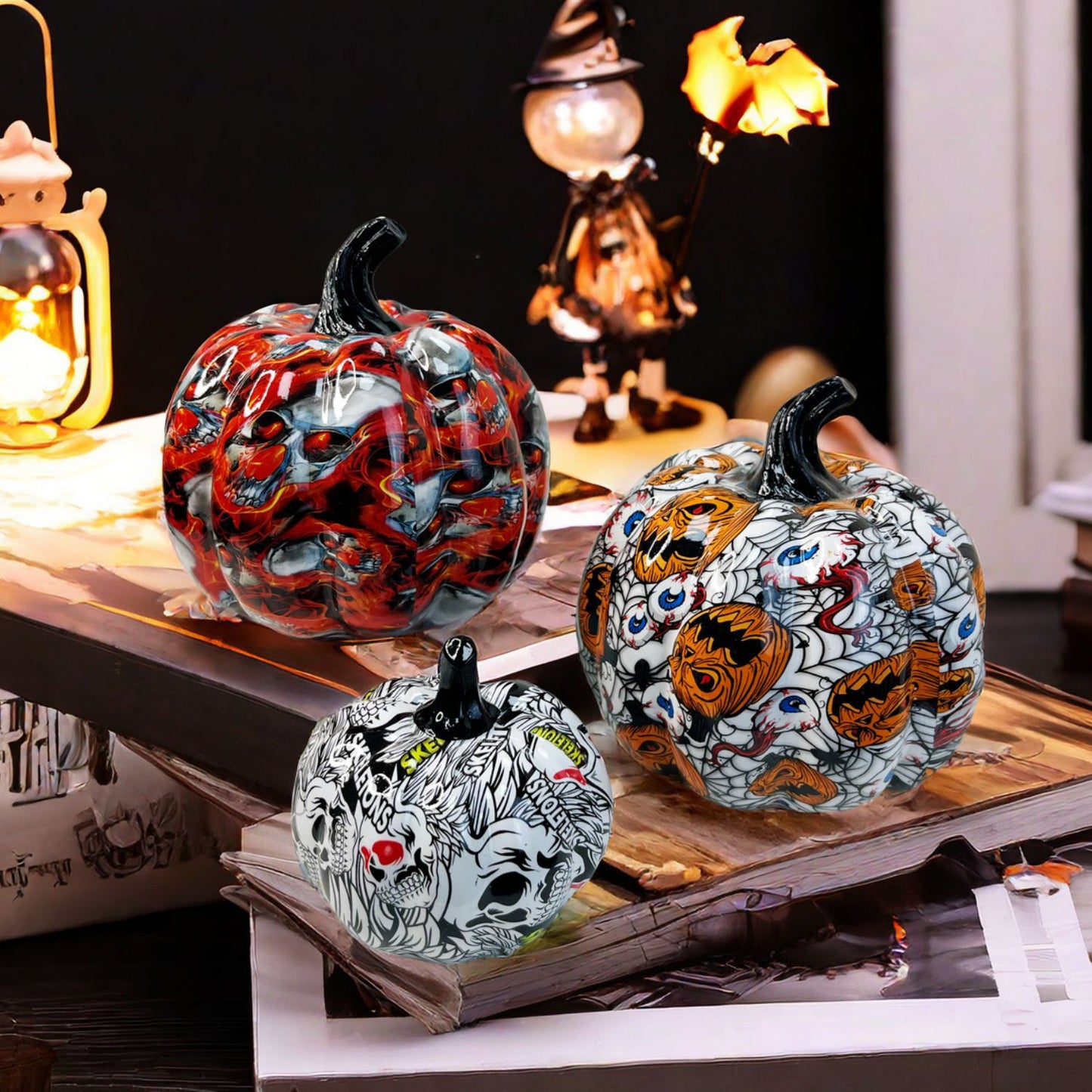 Kunstvolle Halloween Kürbisfigur Brehn