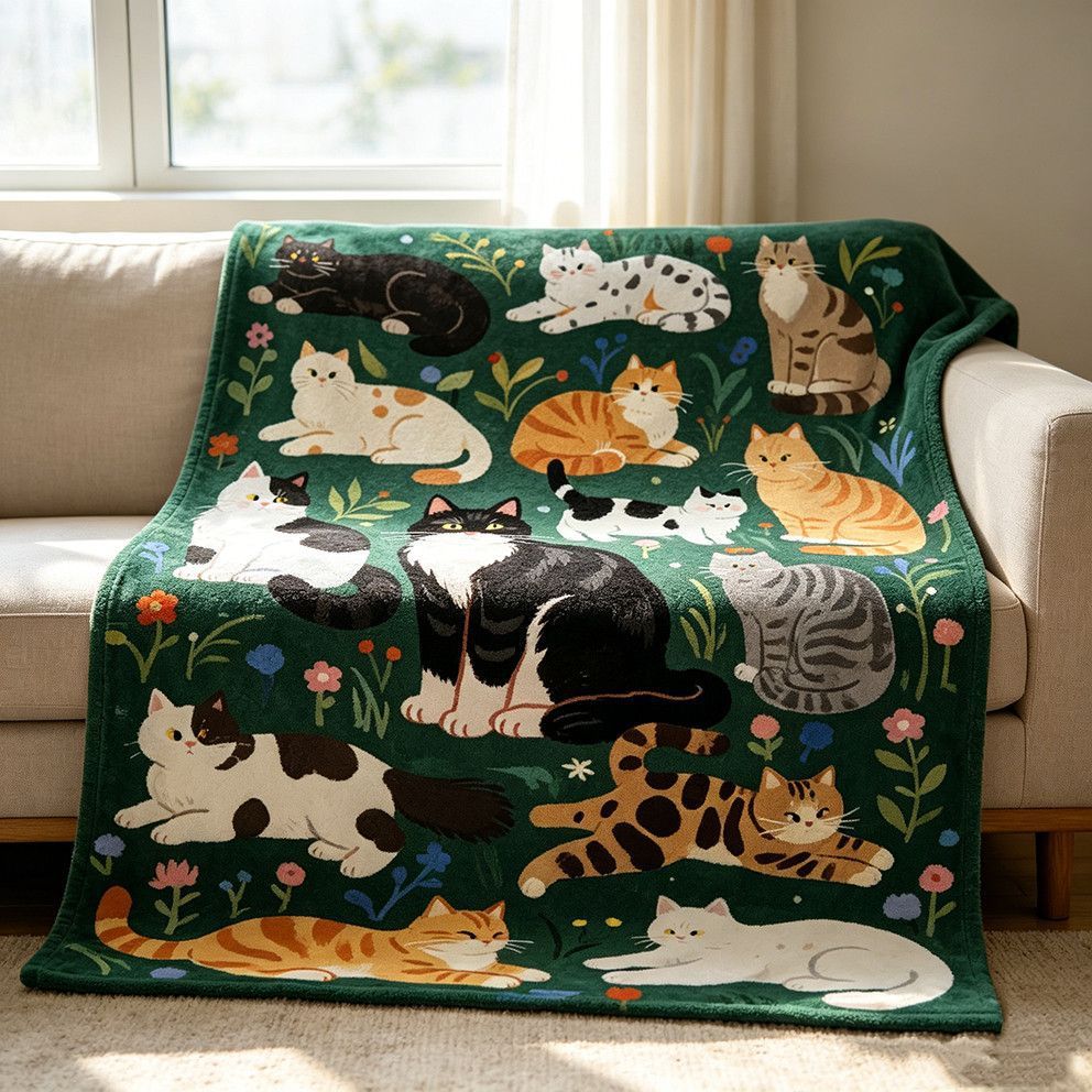 Kat-Themen Kuschelfleecewurfdecke