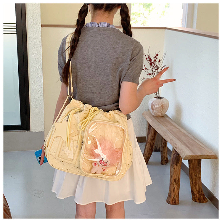 Stylische Mehrfach-Taschen Zugband Tragetasche Brehn