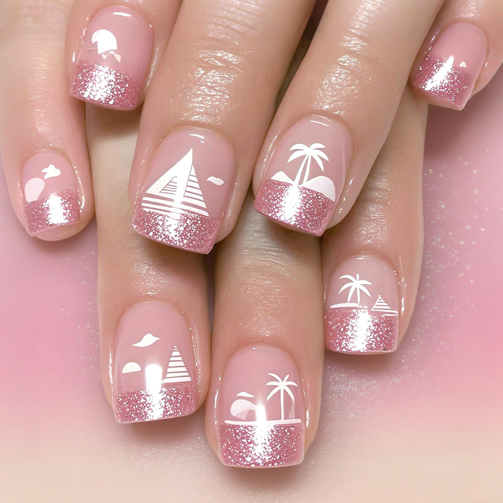 Tropisches Strand-Themen-Nagelkunstdesign Brehn
