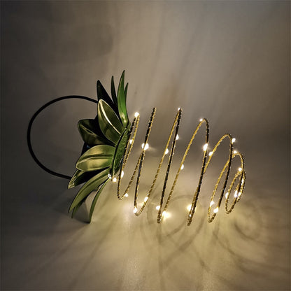 Spiral Pendant LED Hängeleuchte Pflanzgefäß Mit Faux Tropischem Blattaufsatz Brehn