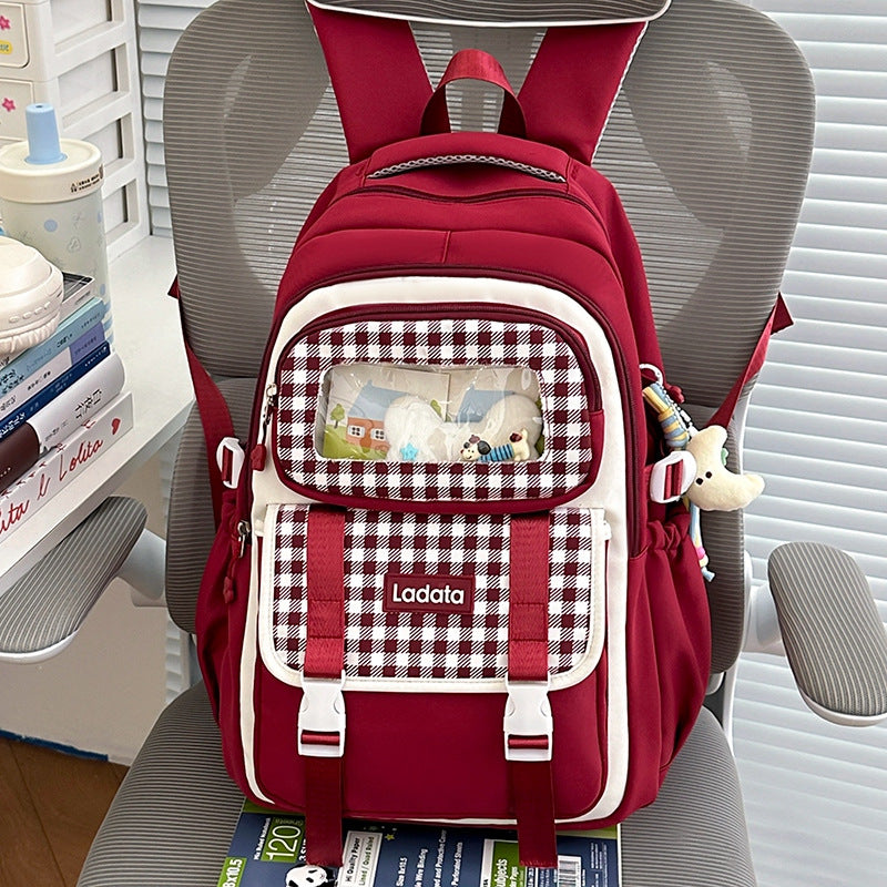 Multifunktionaler Gingham-Muster Rucksack