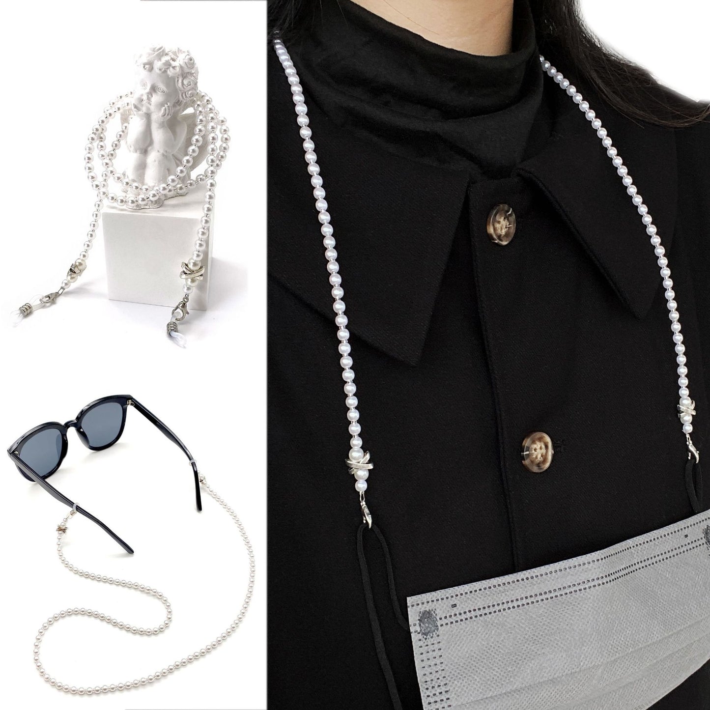 Elegante Perlenbesetzte Brillenband Brehn