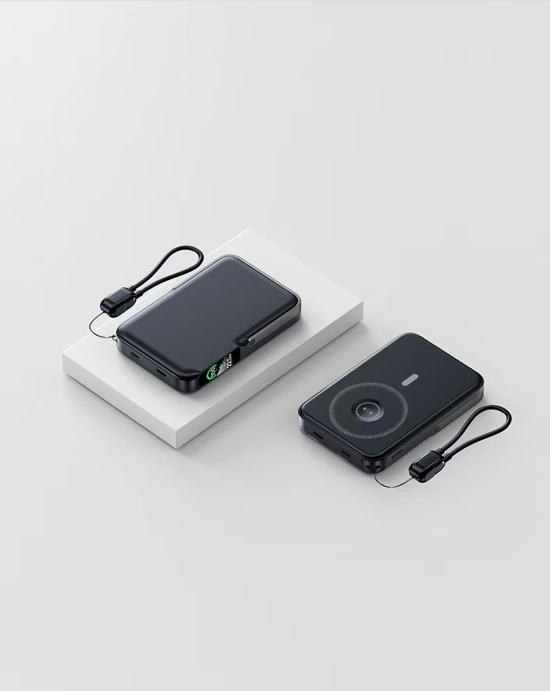 Powerbank mit Integrierter Kabelloser Ladefunktion und Lcd-Display Brehn