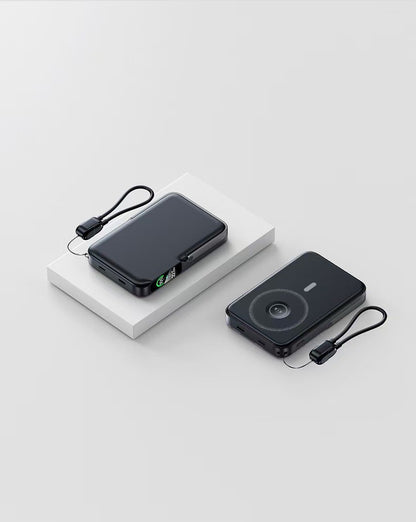 Powerbank mit Integrierter Kabelloser Ladefunktion und Lcd-Display Brehn