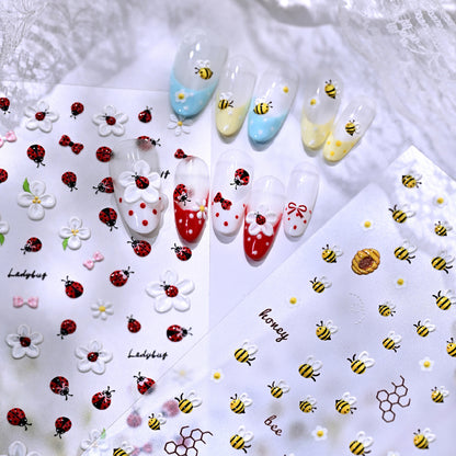 Bienen-Themen Nagel Art Sticker Set