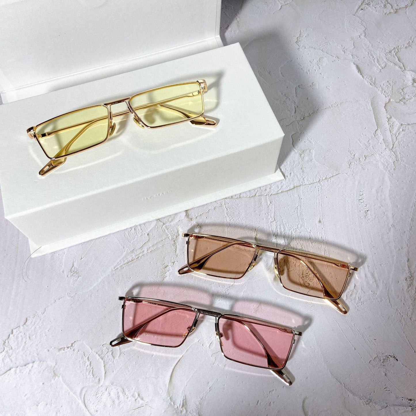 Modische Sonnenbrille mit Rechteckigem Metallrahmen Brehn