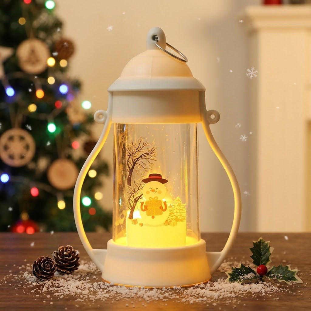 LED Deko-Laterne mit Weihnachtsmotiv