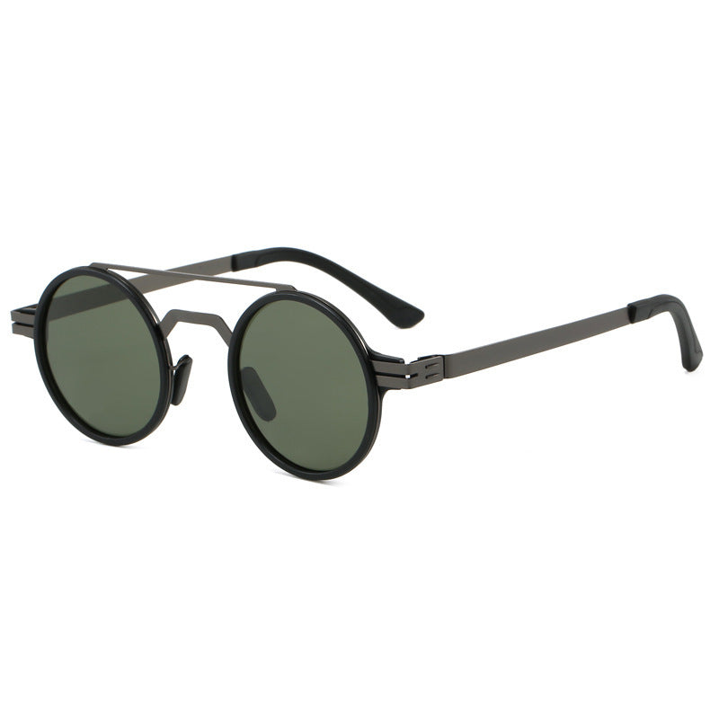 Damen modische runde Sonnenbrille mit minimalistischem Design Brehn