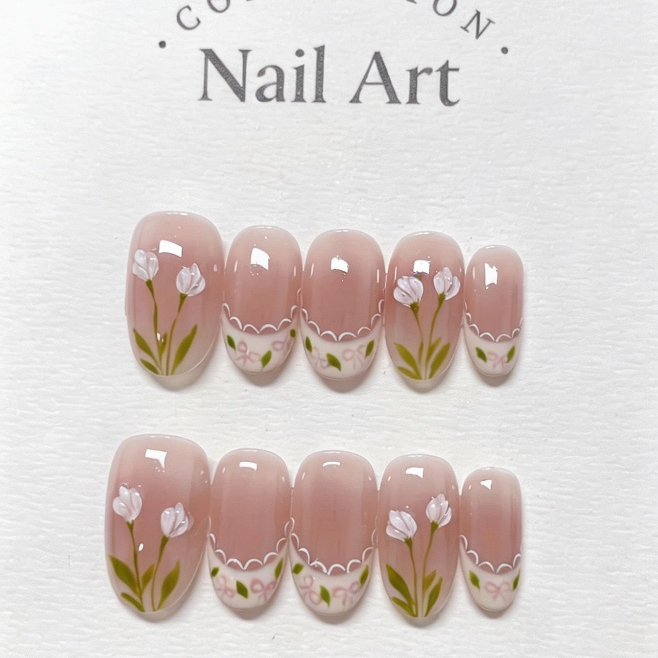 Verspielt Hase-Themen Press-On Nagelkunst Set Brehn