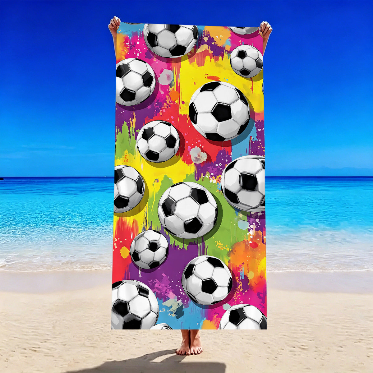 Fußball-Motiv Strandtuch Brehn