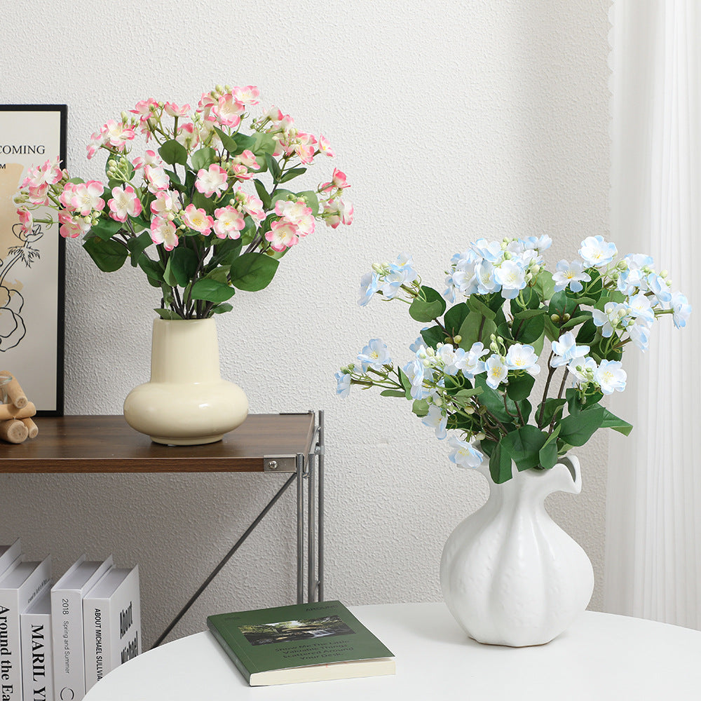 Künstlicher Blütenzweig mit lebhaften rosa Blüten Brehn