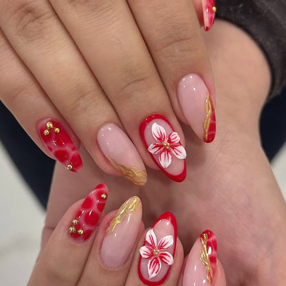 Floral Acryl Nagelkunst Verlängerungen Brehn