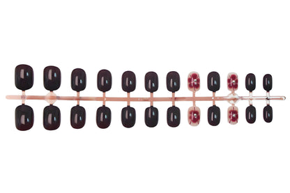 Kunstnagelset mit eleganten Blumendekoren Brehn