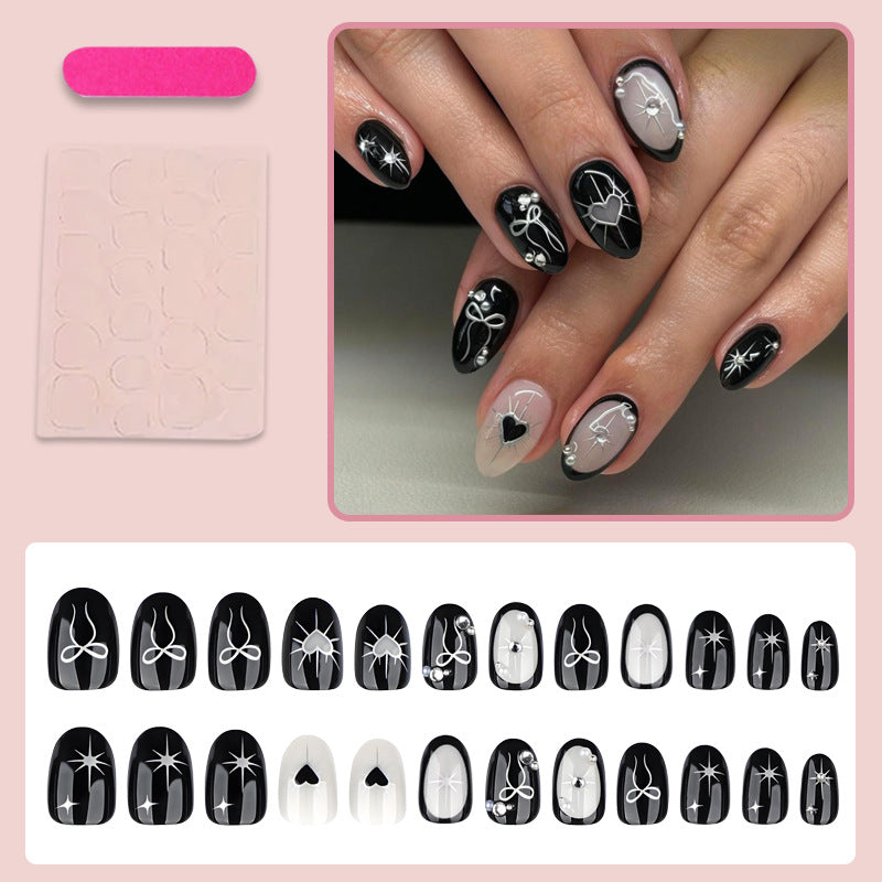 Kunstnagelset mit elegantem Schleifen- und Herzdesign Brehn