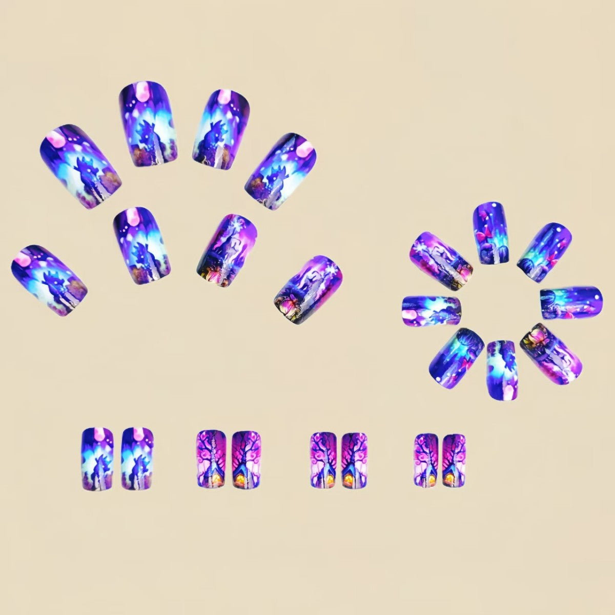 Kunstnagelset mit fantasievollen Märchenmotiven Brehn