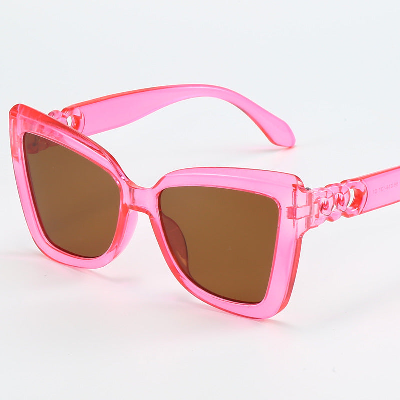 Damen moderne Cat-Eye Sonnenbrille mit klarem Rahmen und UV-Schutz Brehn
