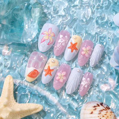 Tropisch inspiriertes dekoratives Press-On Nagelkunst Set