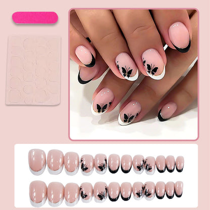 Kunstnagelset mit eleganten Schmetterlingsmotiven Brehn