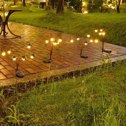 Dekorative Solar-Gartenstecker-Laternen mit mehreren Köpfen und warmem LED-Brehn