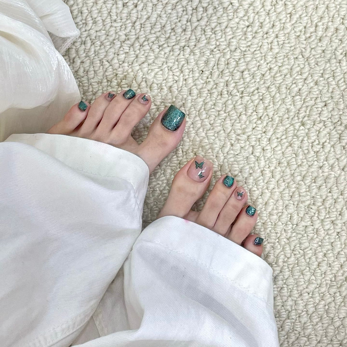 Dekorativer Glitter Press-On Nagelset