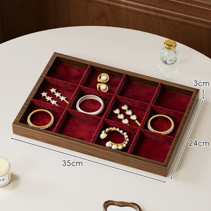 Zwölf-Fächer Bambus Schmuck Organizer Tray