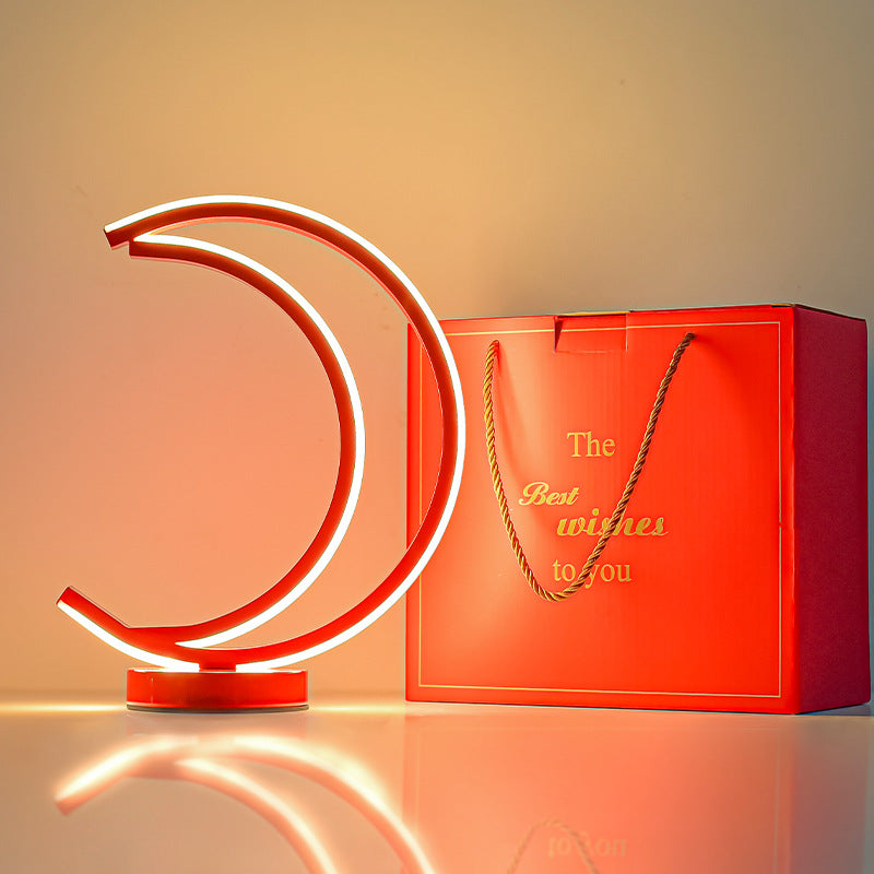 Dekorative LED Tischlampe in Mondform