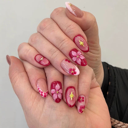 Floral Art Druck-on Nagel Set Brehn