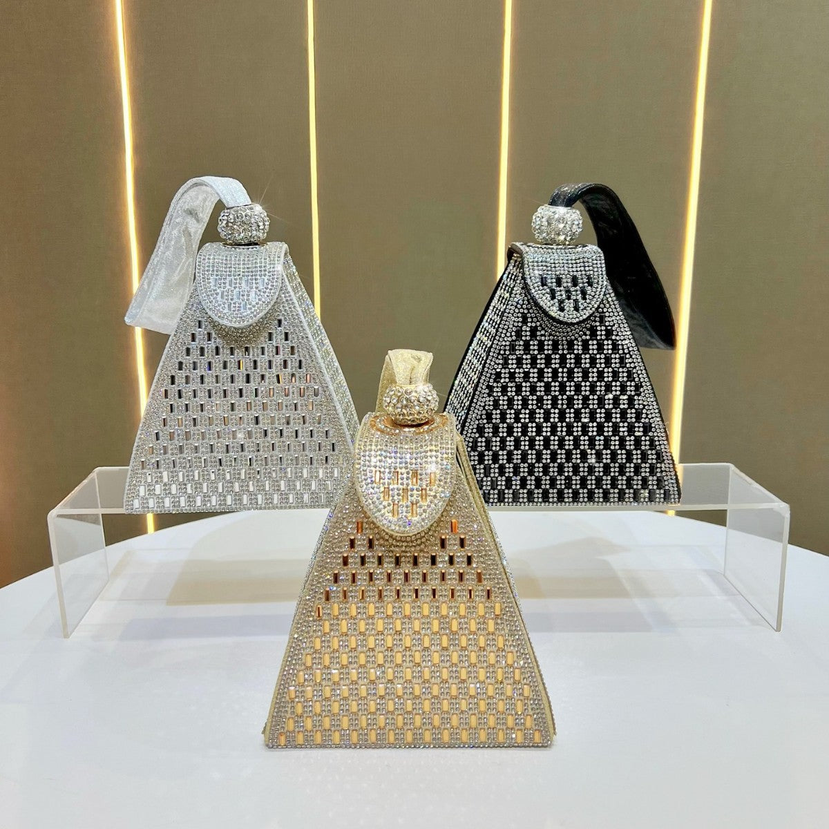 Geometrische Rhinestone Abendtasche